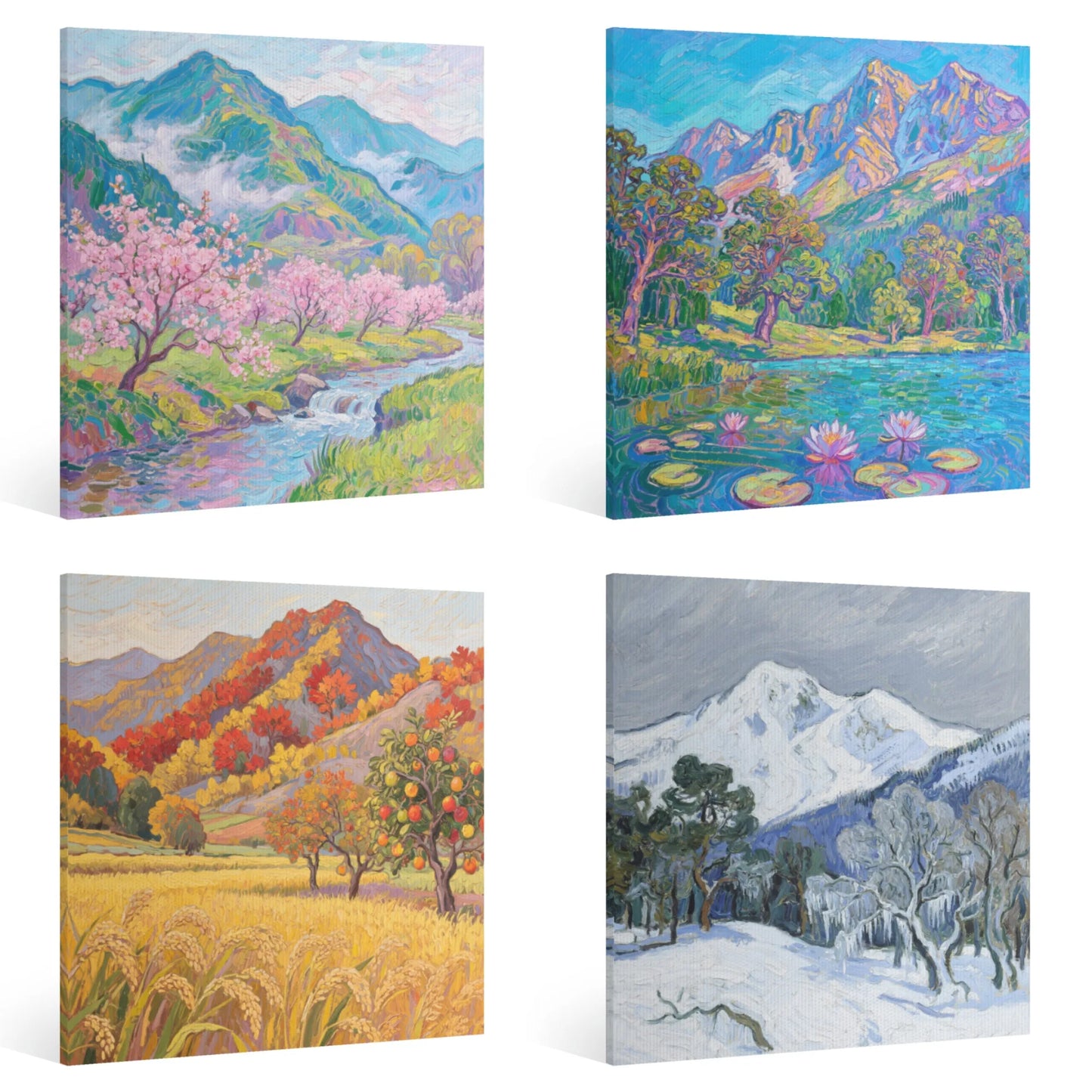 Four Seasons Canvas Oil Painting Wall Art HD Print