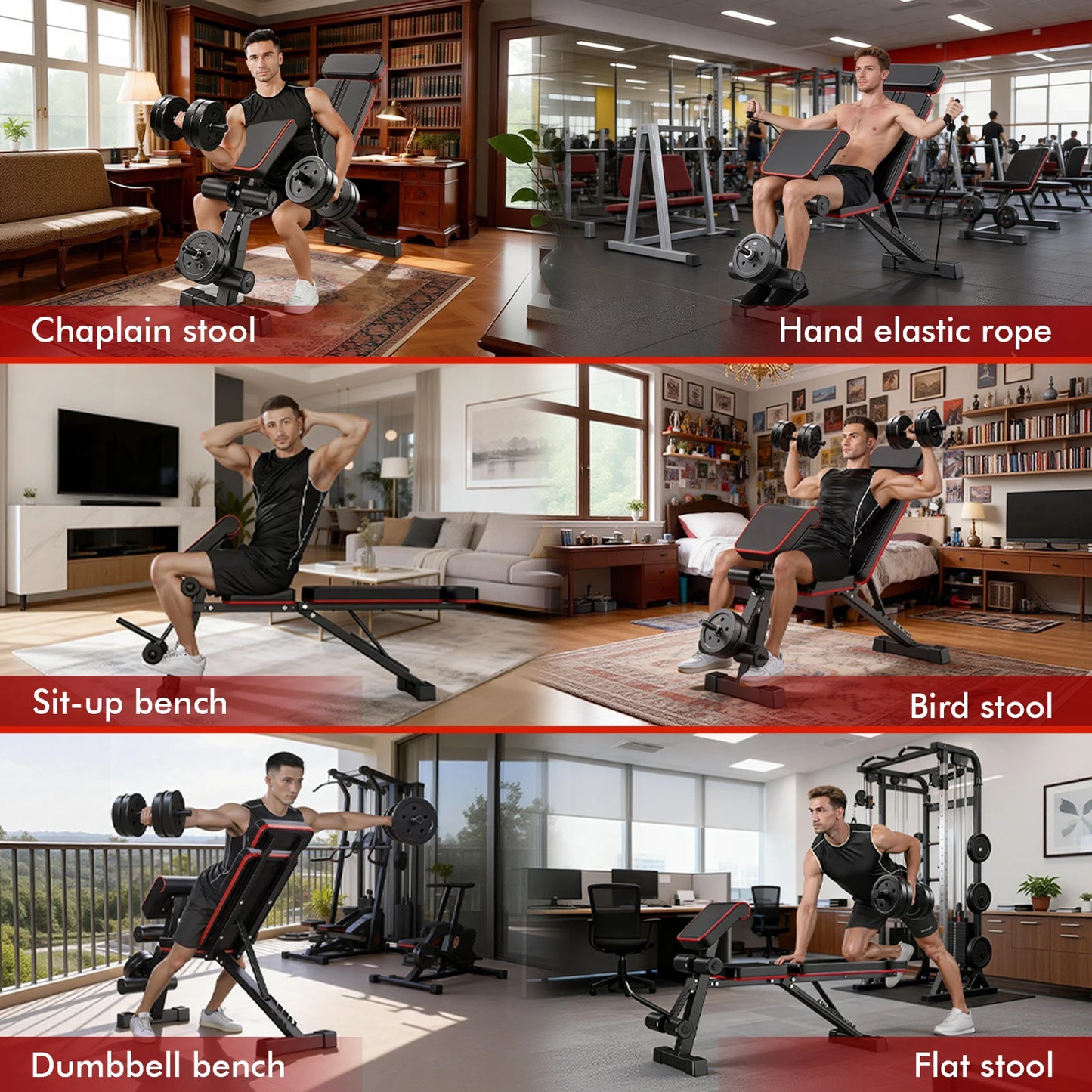 7 Level Foldable Weight Bench Adjustable Incline And Leg Extension