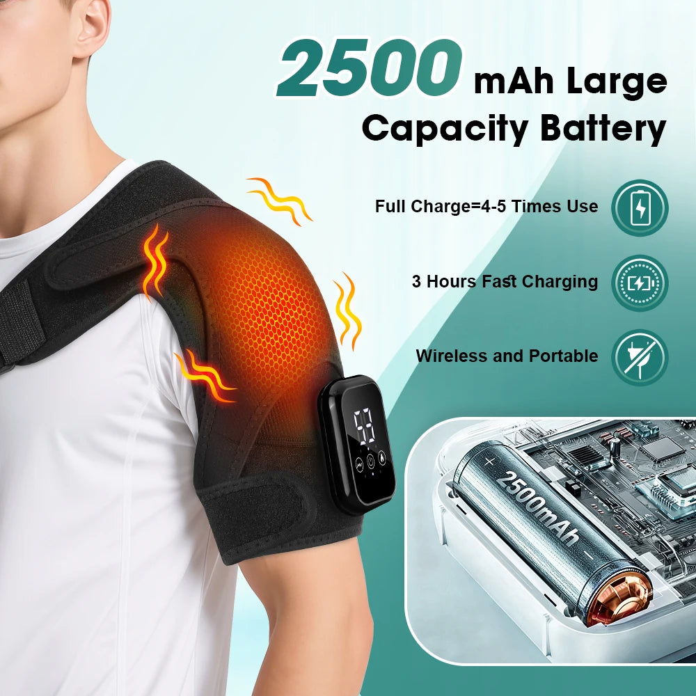 PASTSKY Rechargeable Heated Shoulder Massager With 3 Heat Levels