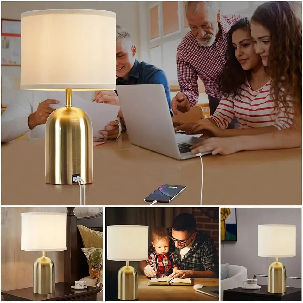 Touch Control Bedside Lamps With USB Ports 2-Pack Set