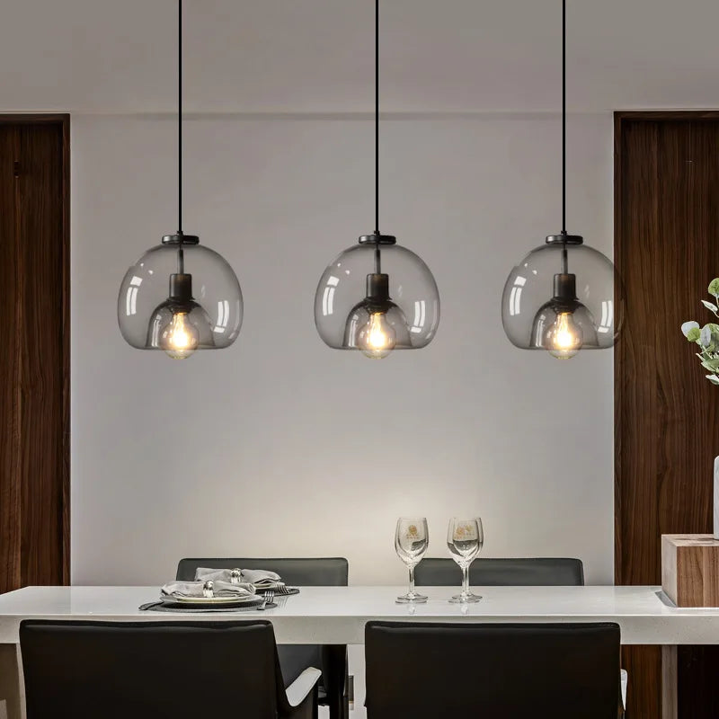 Taonusanshu Nordic Iron Glass Pendant Lamp Kitchen Island