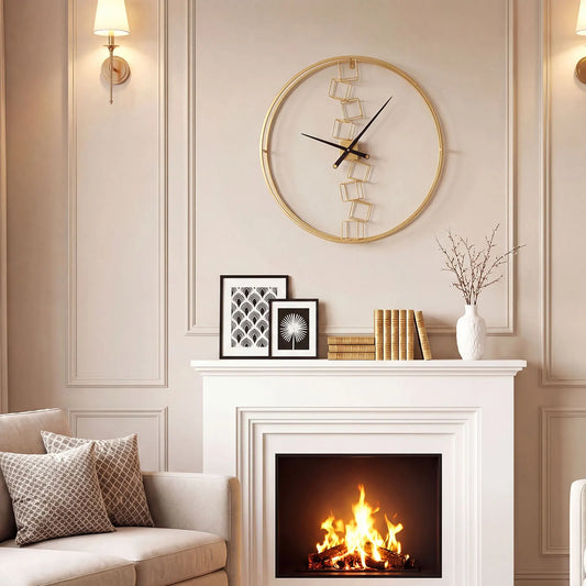 27" Gold Geometric Mid-Century Wall Clock