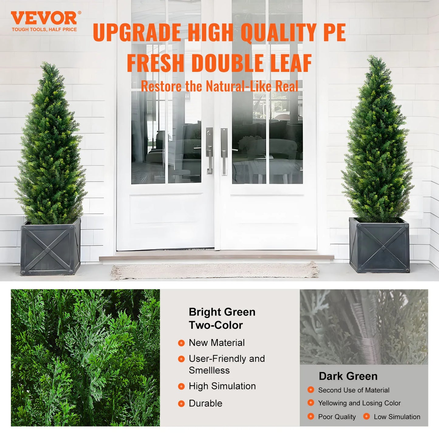 SucceBuy Artificial Cedar Topiary Tree Outdoor Decorative Evergreen Set