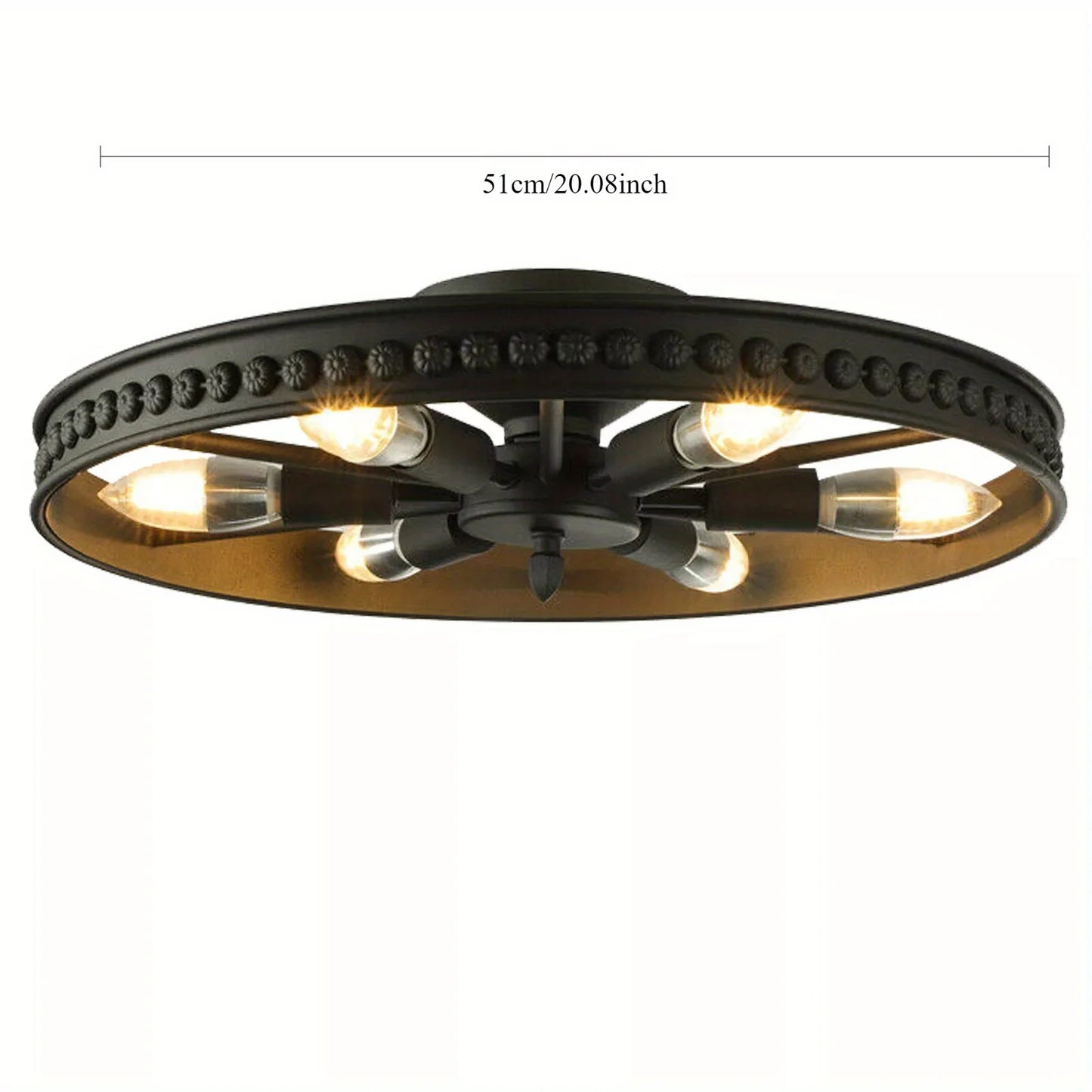 Industrial 6-Light Flush Mount Ceiling Light
