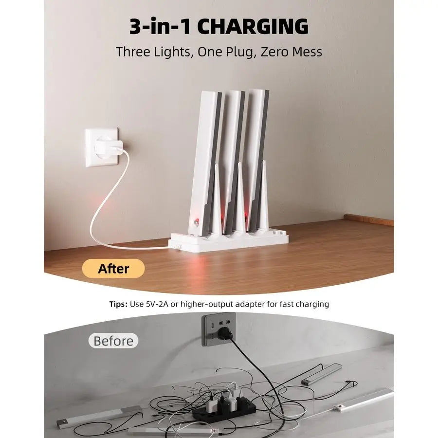 Under Cabinet Lighting With Charging Station And Wireless Motion Sensor
