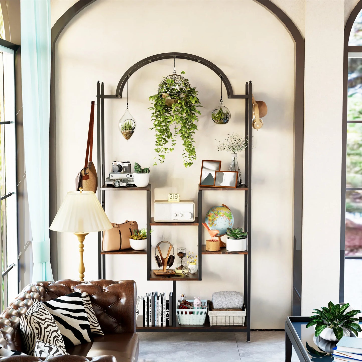 BINGOPAW Five Tier Tall Indoor Plant Stand Arched Frame