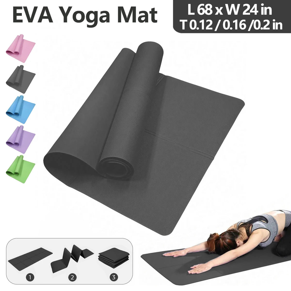 Foldable Yoga Mat Eco Friendly EVA For Travel Yoga Pilates