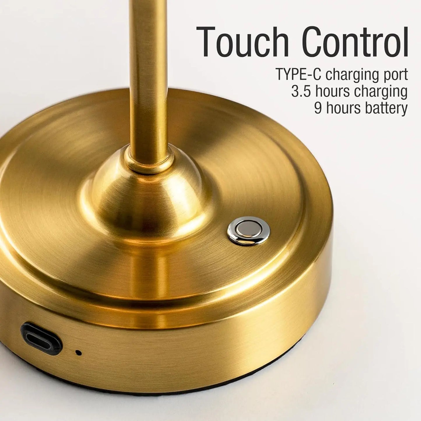 Cordless Table Lamp With 4000mAh Battery Stepless Dimming Touch Control