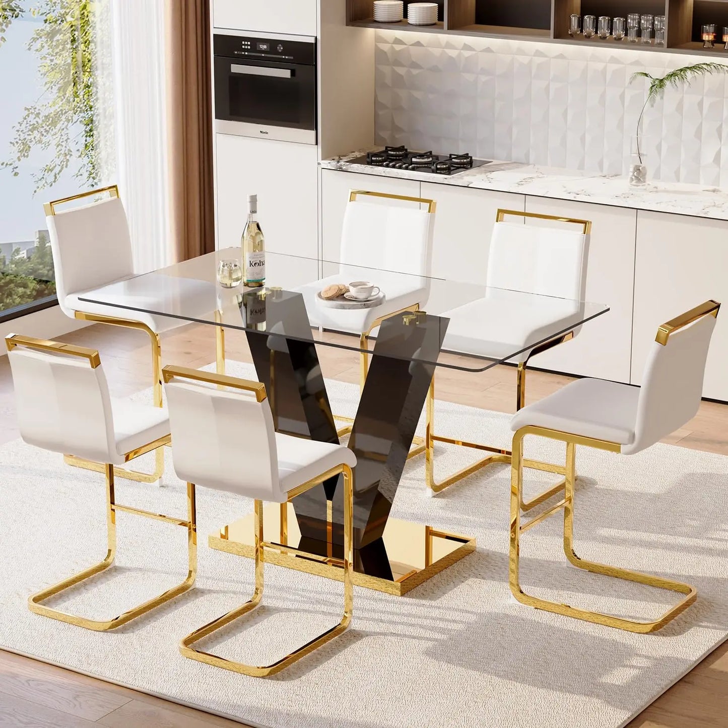 Frame Bar Stools 4 With Back Modern Faux Leather Seating