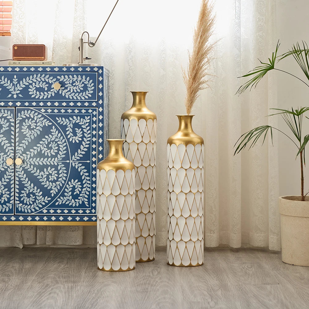 TWISTER.CK Floor Vase 3-Piece Set Modern Metal Decoration