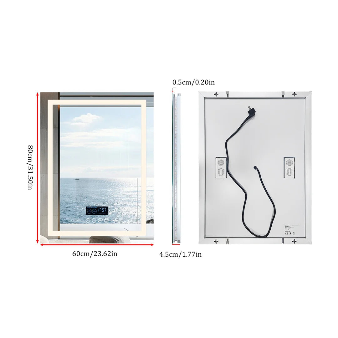LUVODI Bluetooth Mirror With LED Light And Anti Fog Speaker