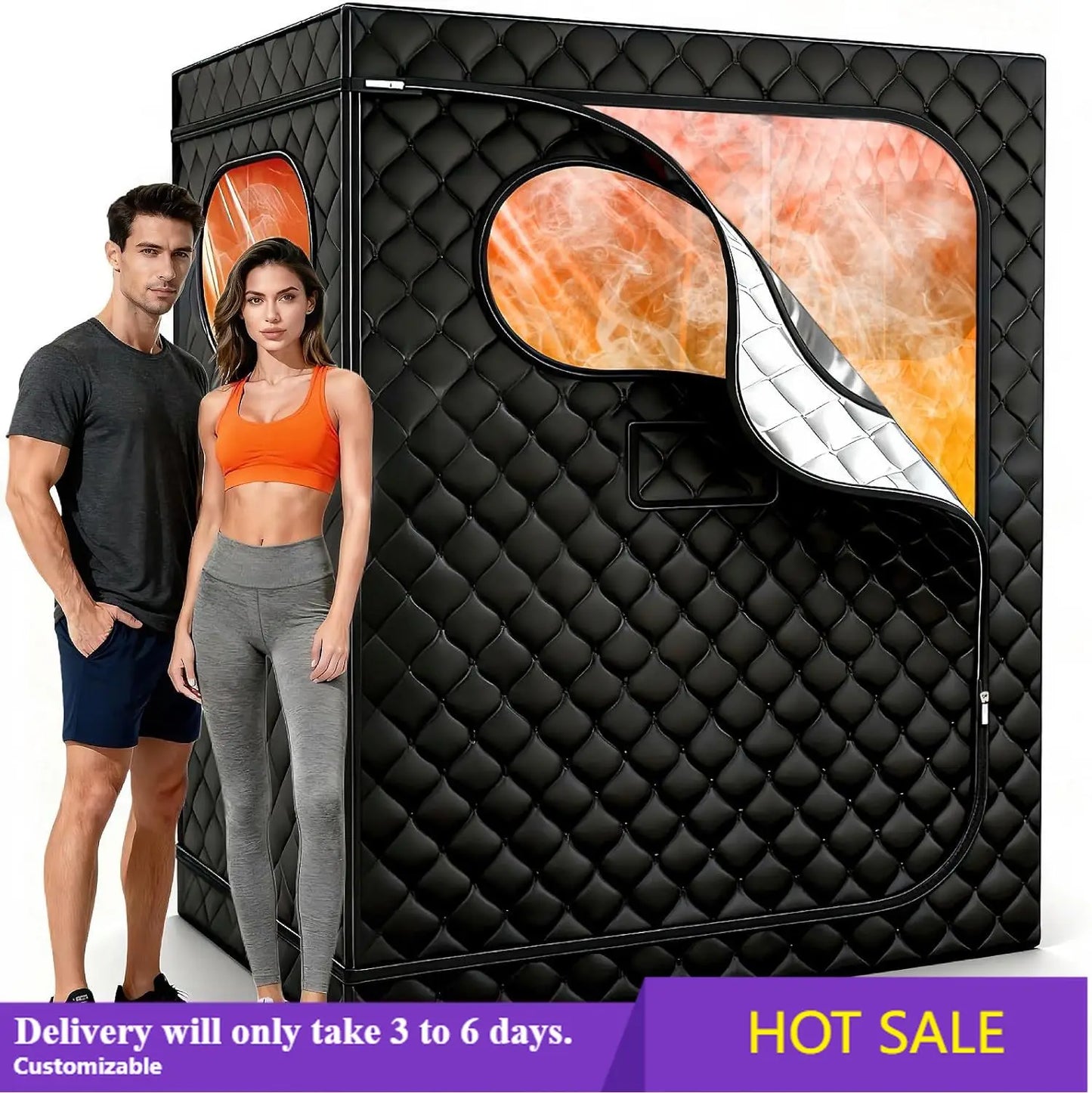 Portable Sauna With Transom Windows For Home Use Quick Setup