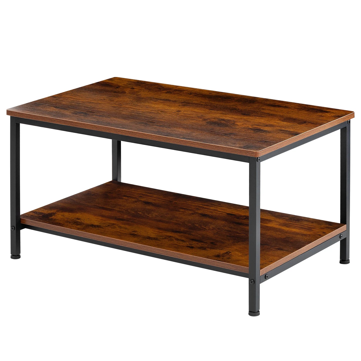 JHK Modern Wood Coffee Table Storage And Anti Slip Feet