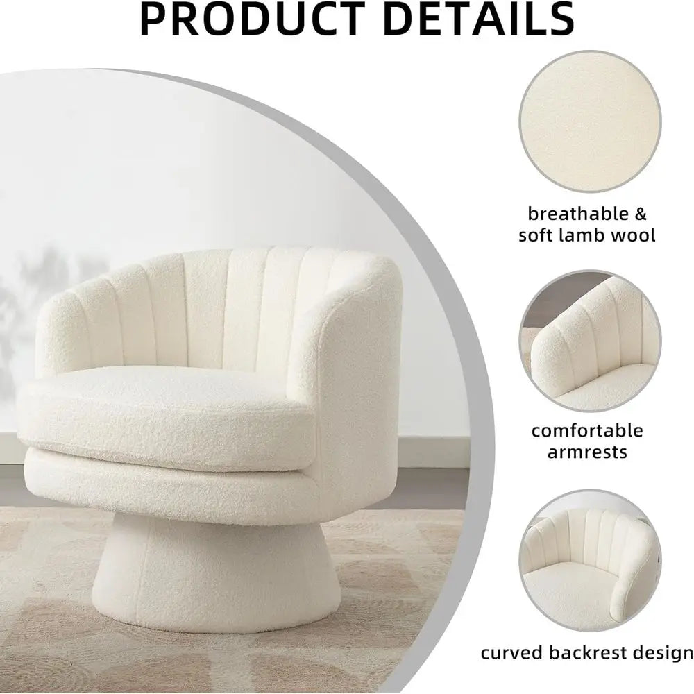 Curved Swivel Barrel Chair