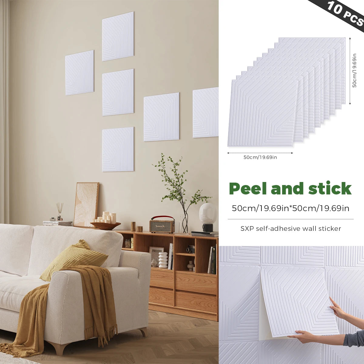 3D Foam Wall Decor Panels Self Adhesive 10 Pcs Wall