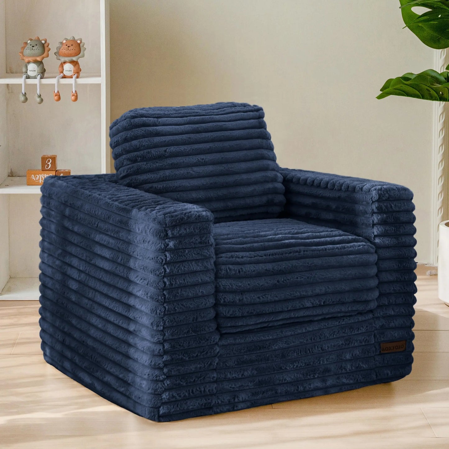 XIUWO Kids Bean Bag Chair With Faux Fur And Pillows