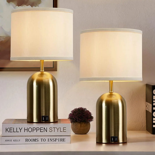 Touch Control Bedside Lamps With USB Ports 2-Pack Set