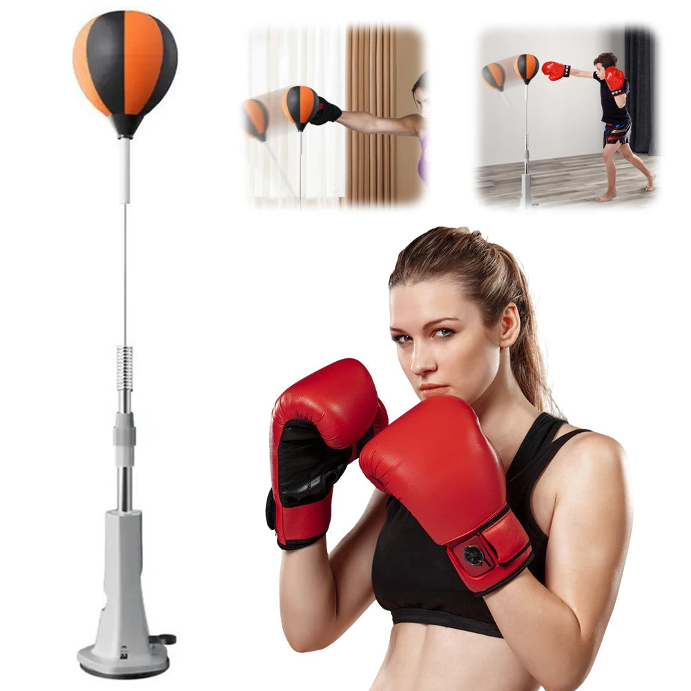 JOCESTYLE Boxing Bag With Stand Height Adjustable Reflex Ball Set For Training