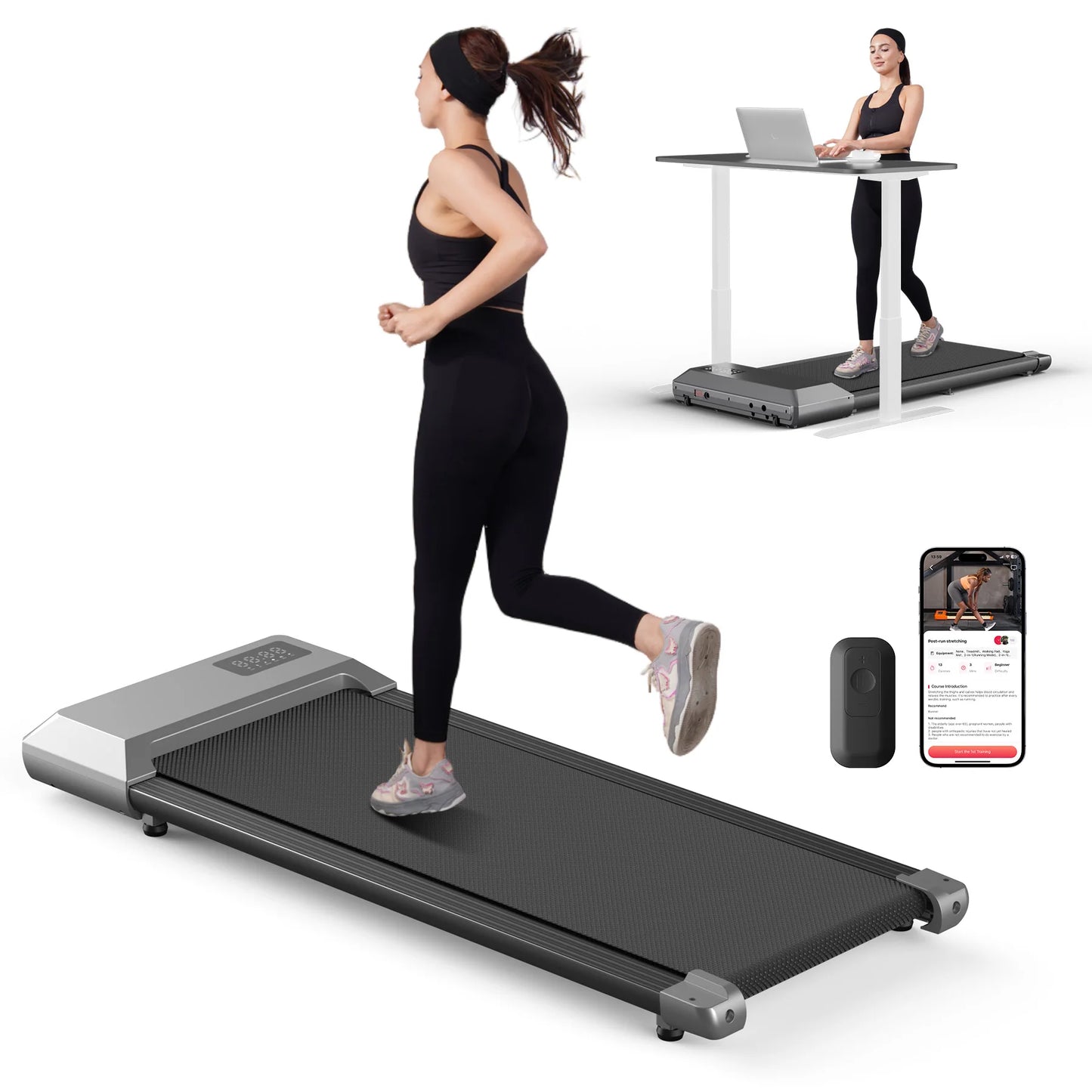 Superun 2.5HP Treadmill 2in1 Walking Running Exercise Machine
