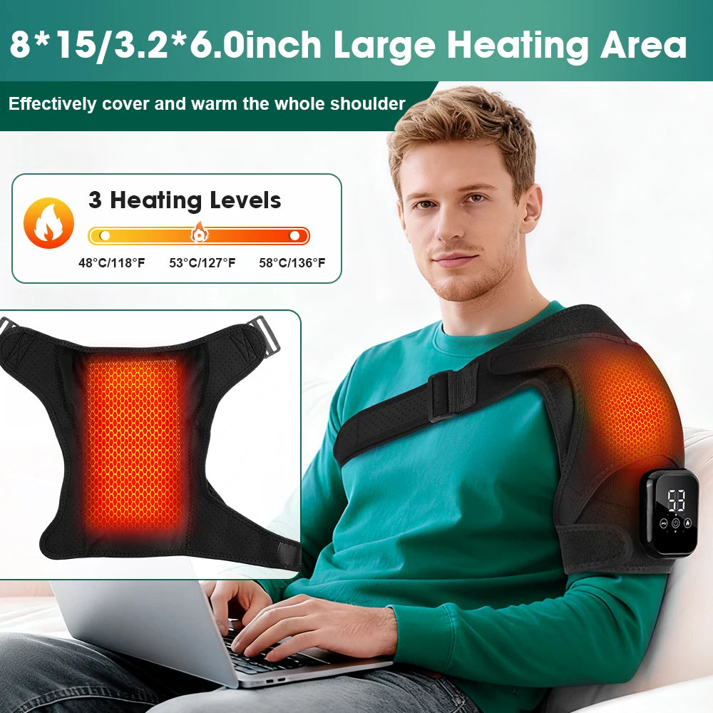 PASTSKY Rechargeable Heated Shoulder Massager With 3 Heat Levels
