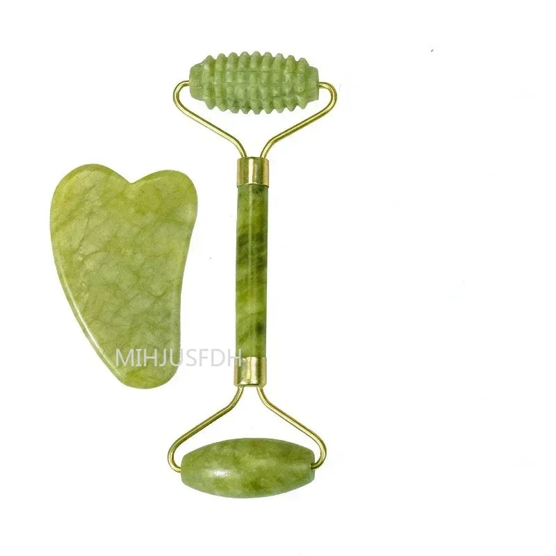 Jade Roller Massager Gua Sha Stone For Face And Body