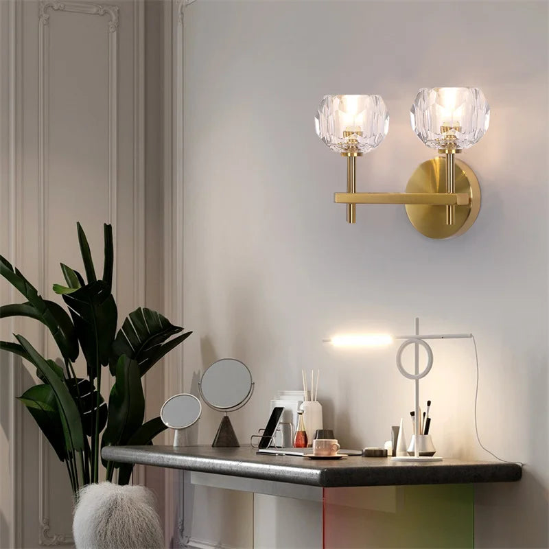 GreeLustr Modern Crystal G9 Wall Sconce Lamp For Bedroom