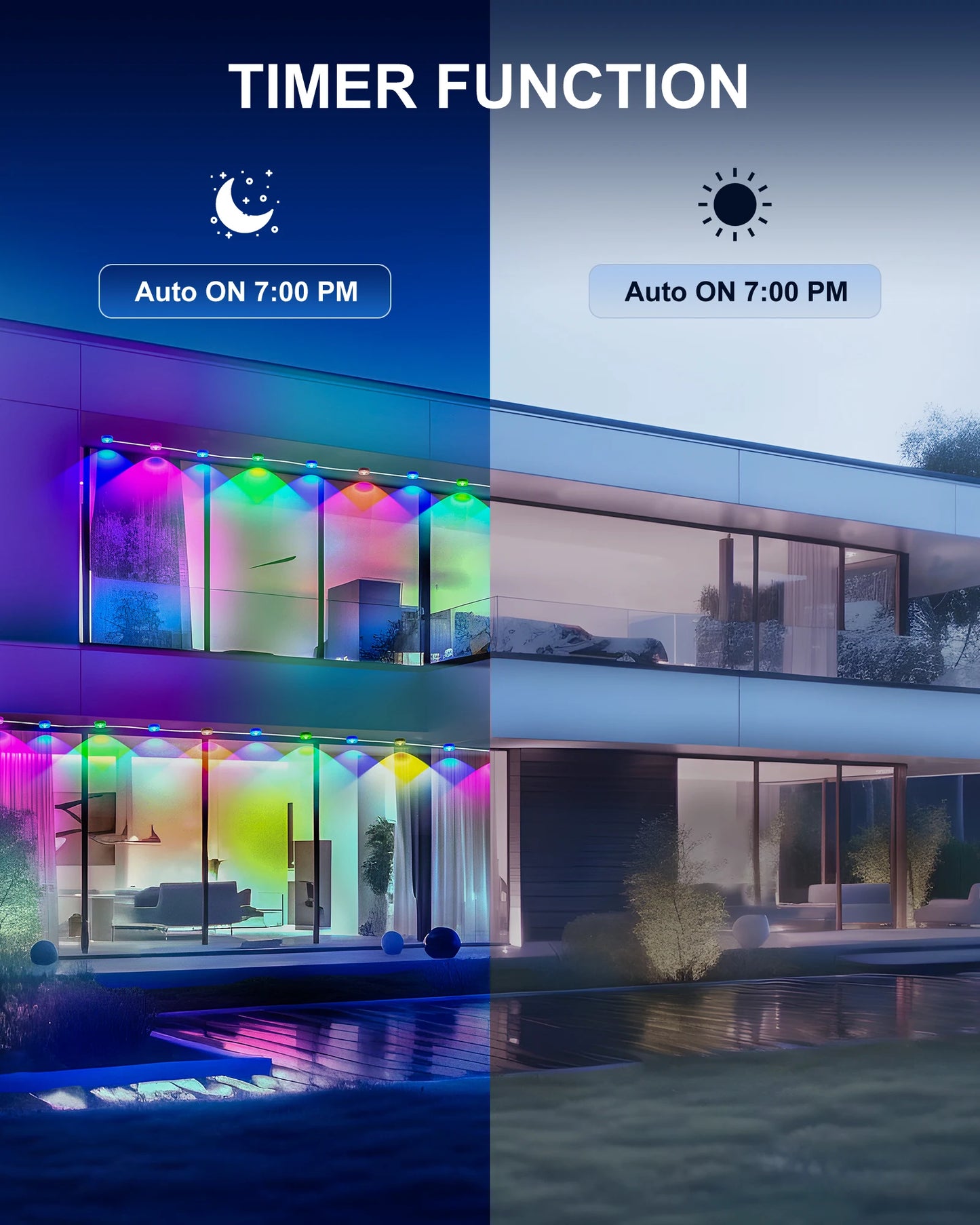 Aiopp RGBIC Outdoor Lights 60 90 LEDs IP67 Waterproof