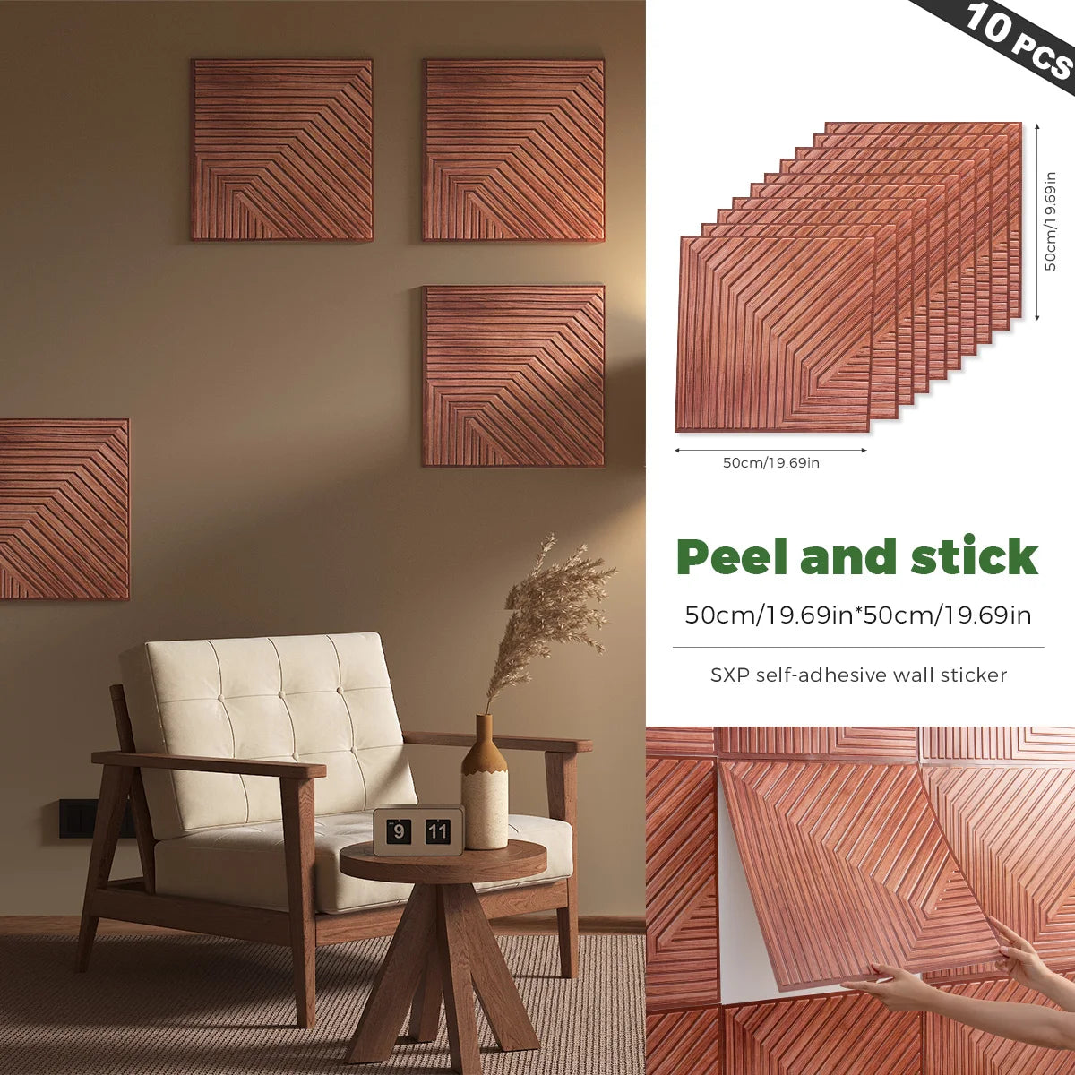 3D Foam Wall Decor Panels Self Adhesive 10 Pcs Wall