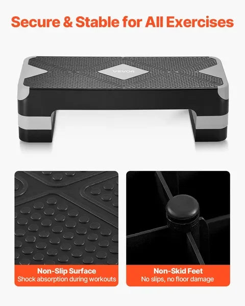 AeroExercise Step Platform Adjustable Non Slip Home Gym Cardio Trainer