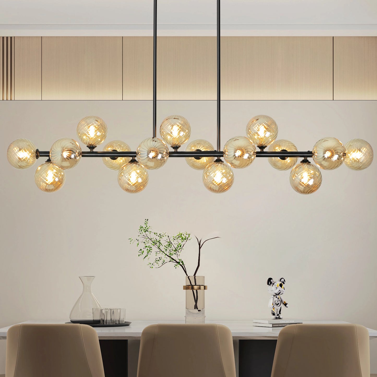 Mid Century Modern Sputnik 16 Light Chandelier for Dining Room
