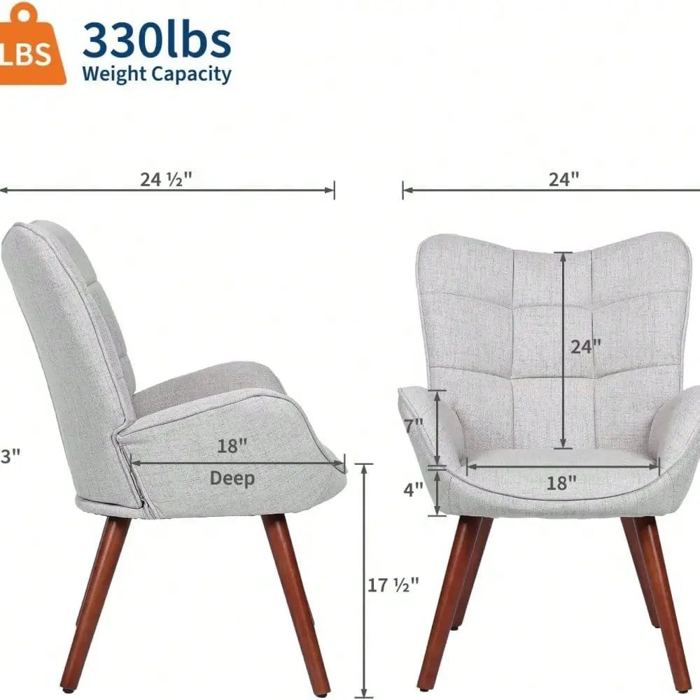 XMSJ Upholstered Dining Chairs Mid Century Style With Oak Legs