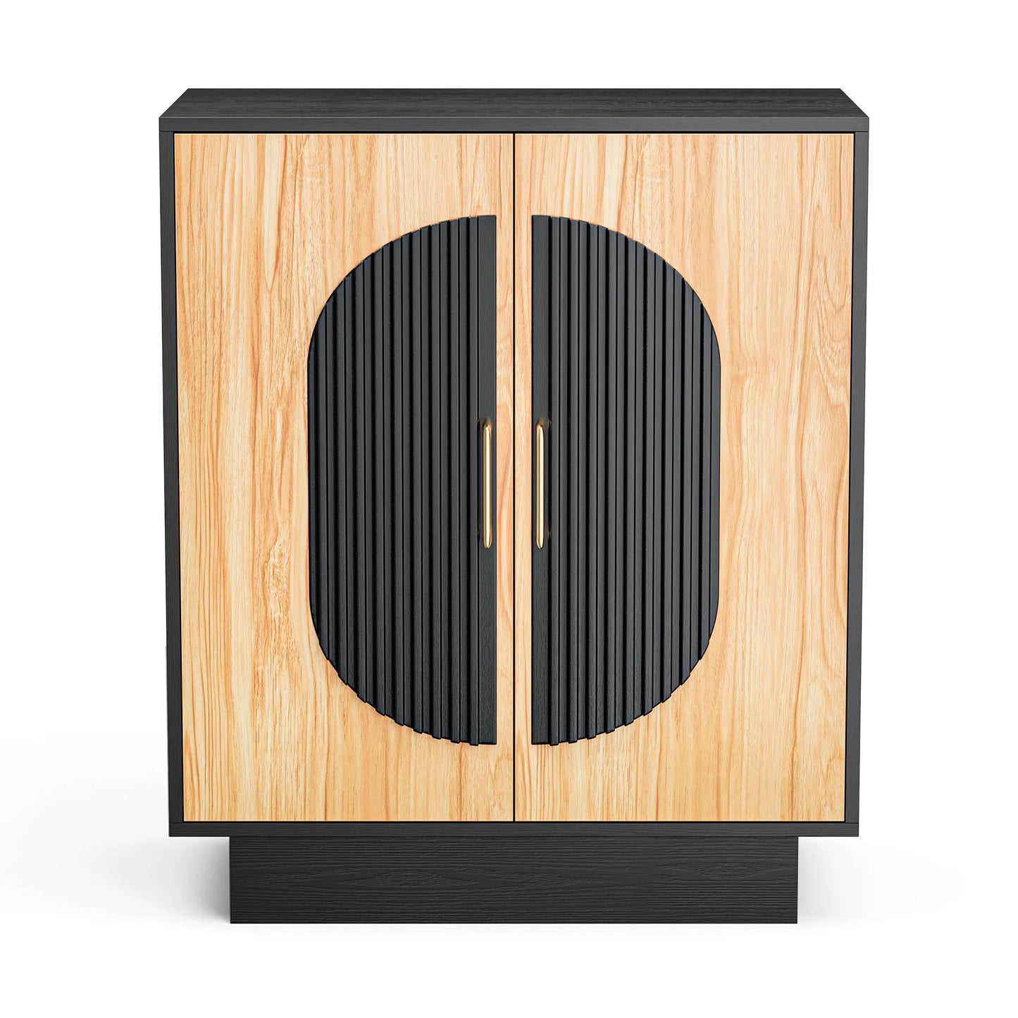 Modular Fluted Credenza Buffet Cabinet With Storage For Living Room