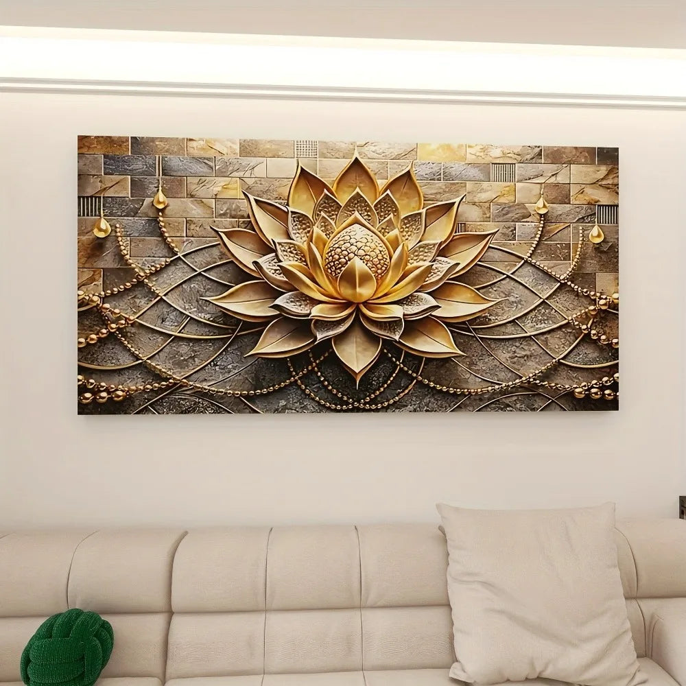 Modern Abstract Floral Canvas Art For Elegant Pine Wood Decor