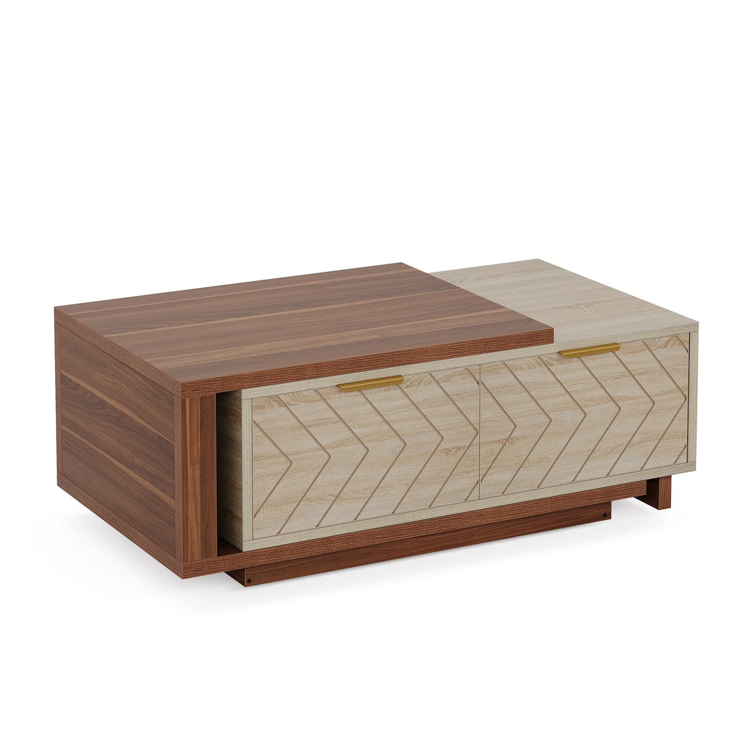 Extendable Walnut and Oak Storage Coffee