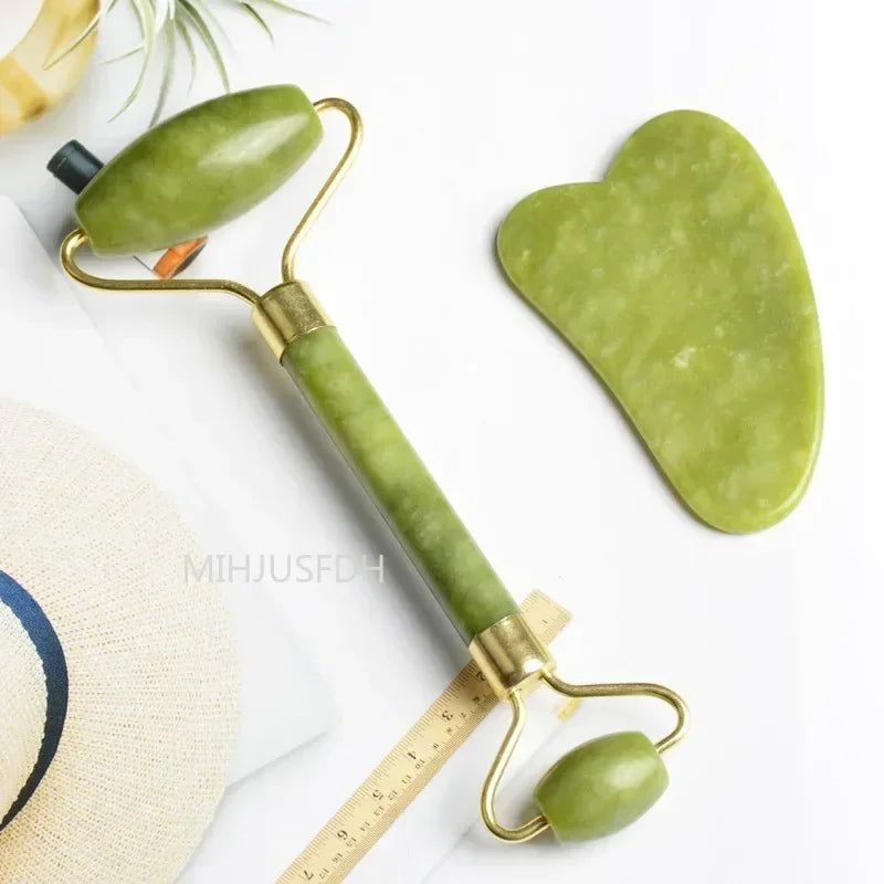 Jade Roller Massager Gua Sha Stone For Face And Body