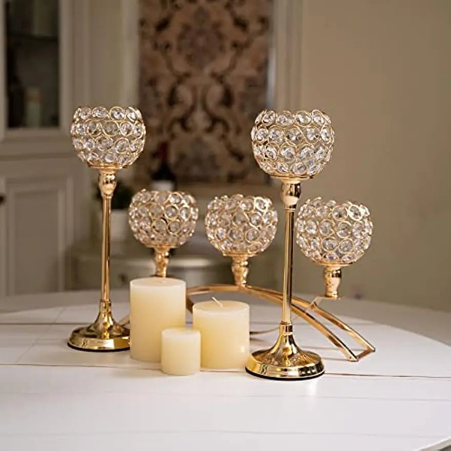VINCIGANT 3 Arm Tealight Candle Holder Candelabra Stand