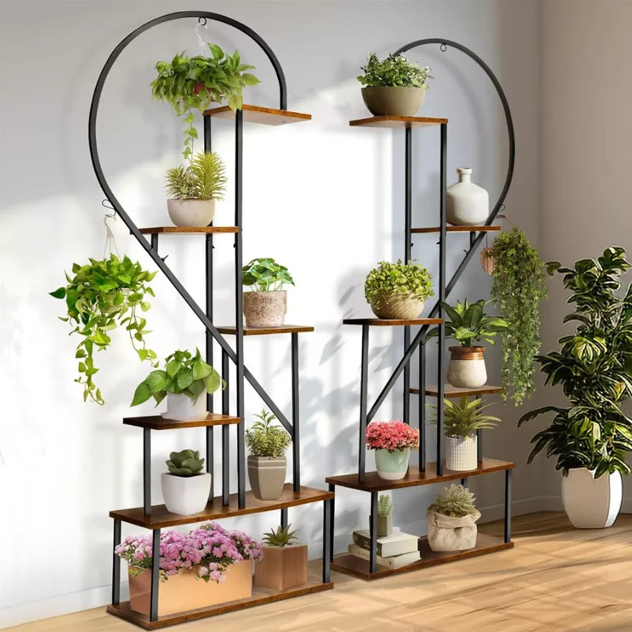 Wisfor 6 Tier Plant Display Rack Heart Shaped Grow Lights