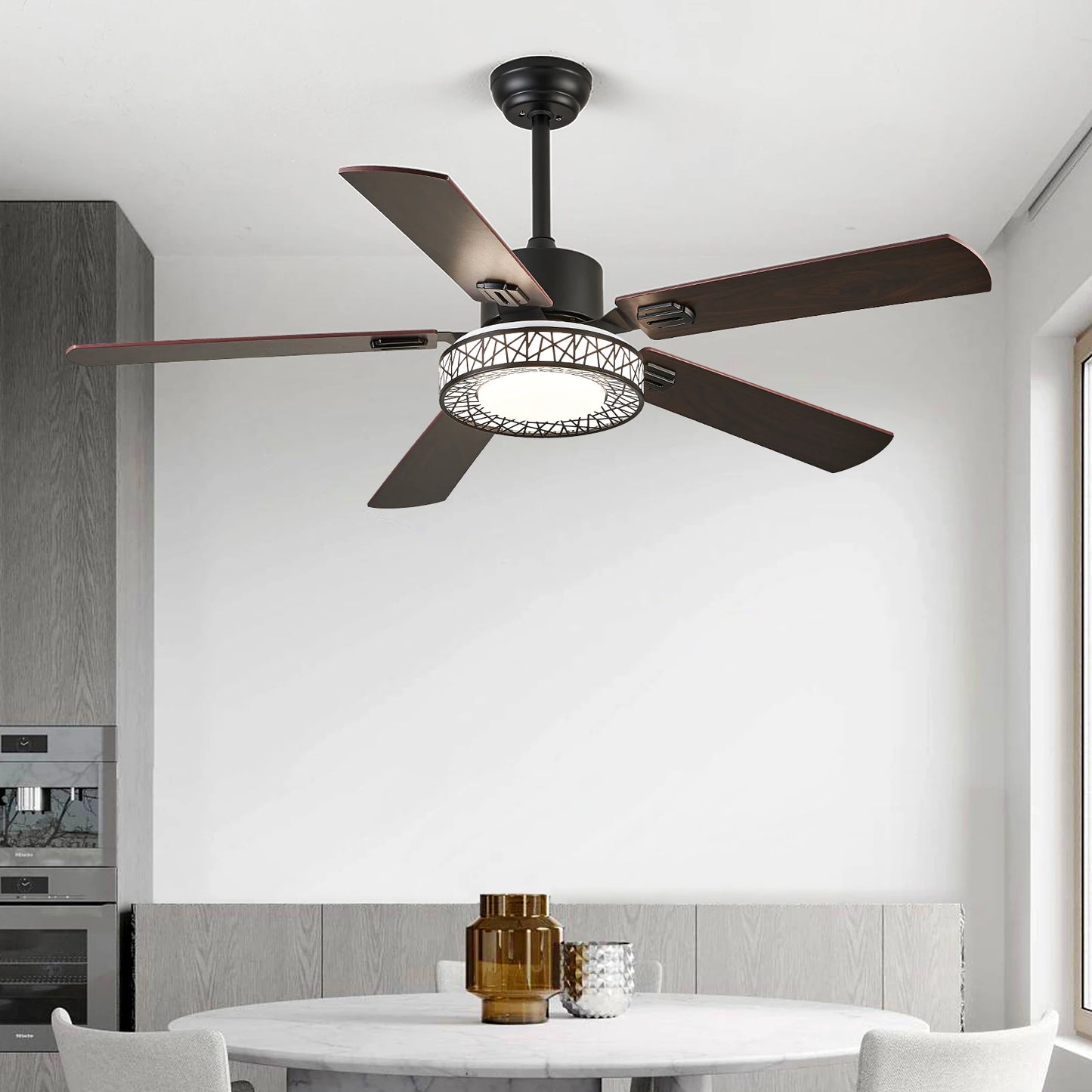 GreeLustr Modern Ceiling Fan With LED Lamp Pendant Light Fandelier