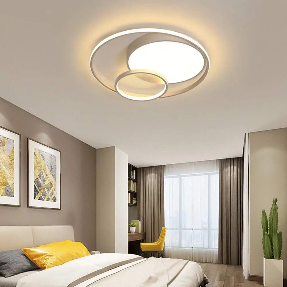 3 Ring LED Flush Mount Ceiling Light 55W Round Modern Chandelier