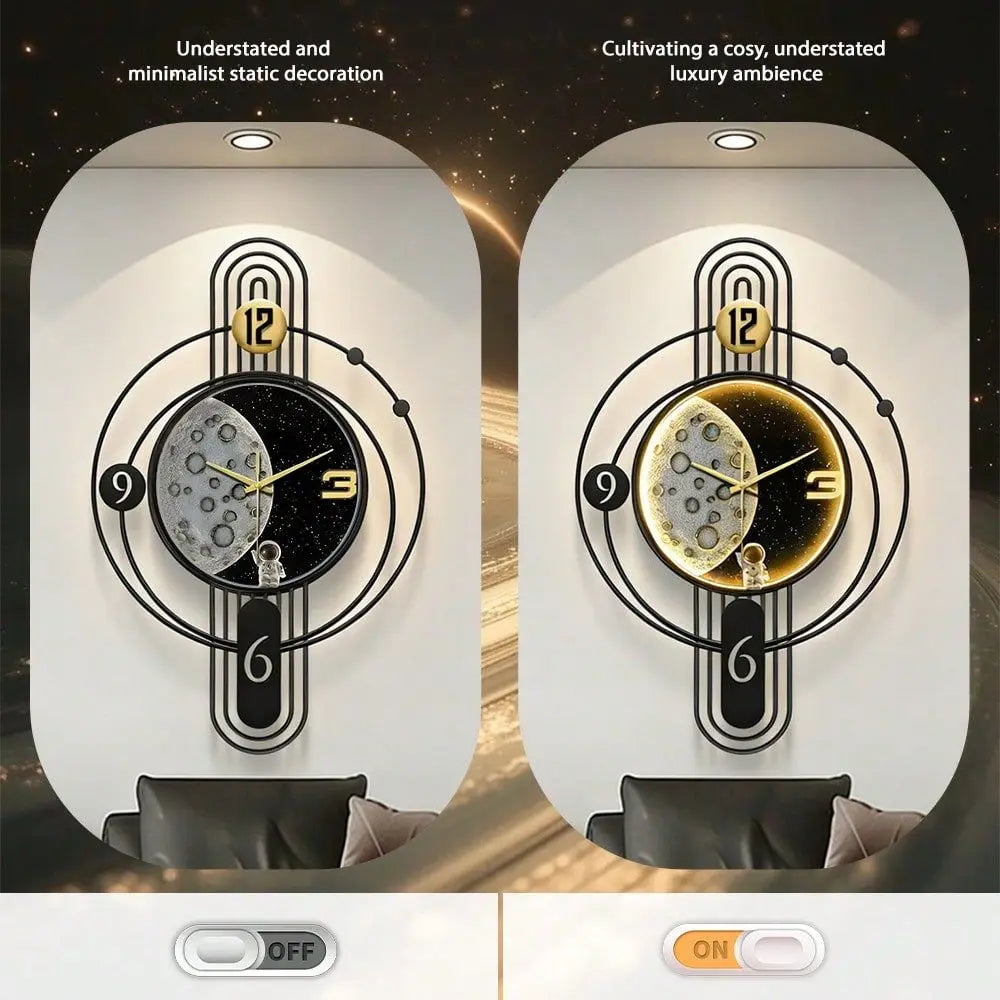 Illuminated Wall Clock With Iron Frame Quiet Sweep Movement