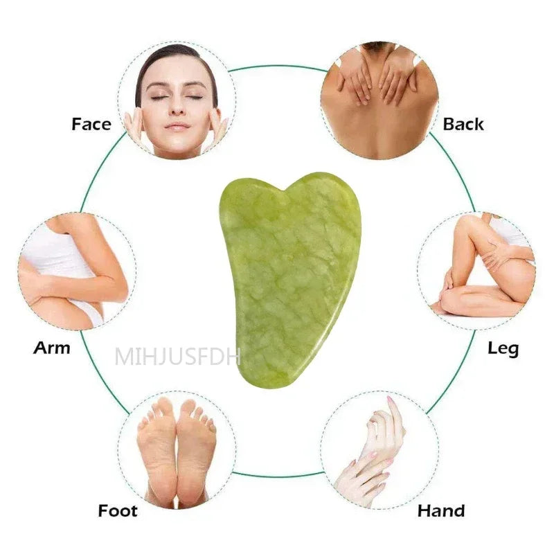 Jade Roller Massager Gua Sha Stone For Face And Body
