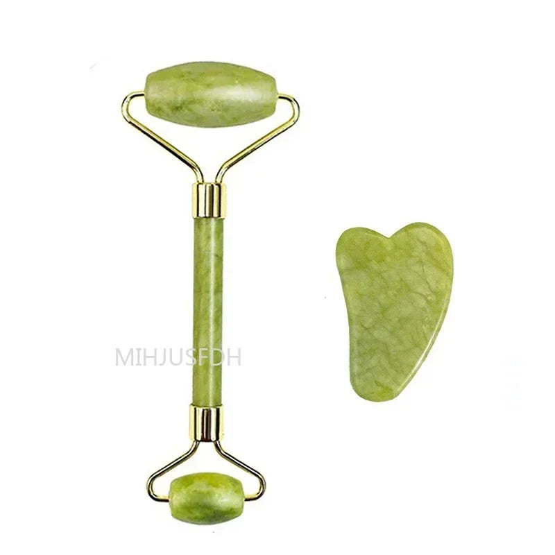 Jade Roller Massager Gua Sha Stone For Face And Body