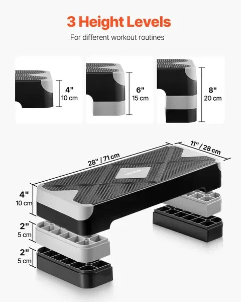 AeroExercise Step Platform Adjustable Non Slip Home Gym Cardio Trainer