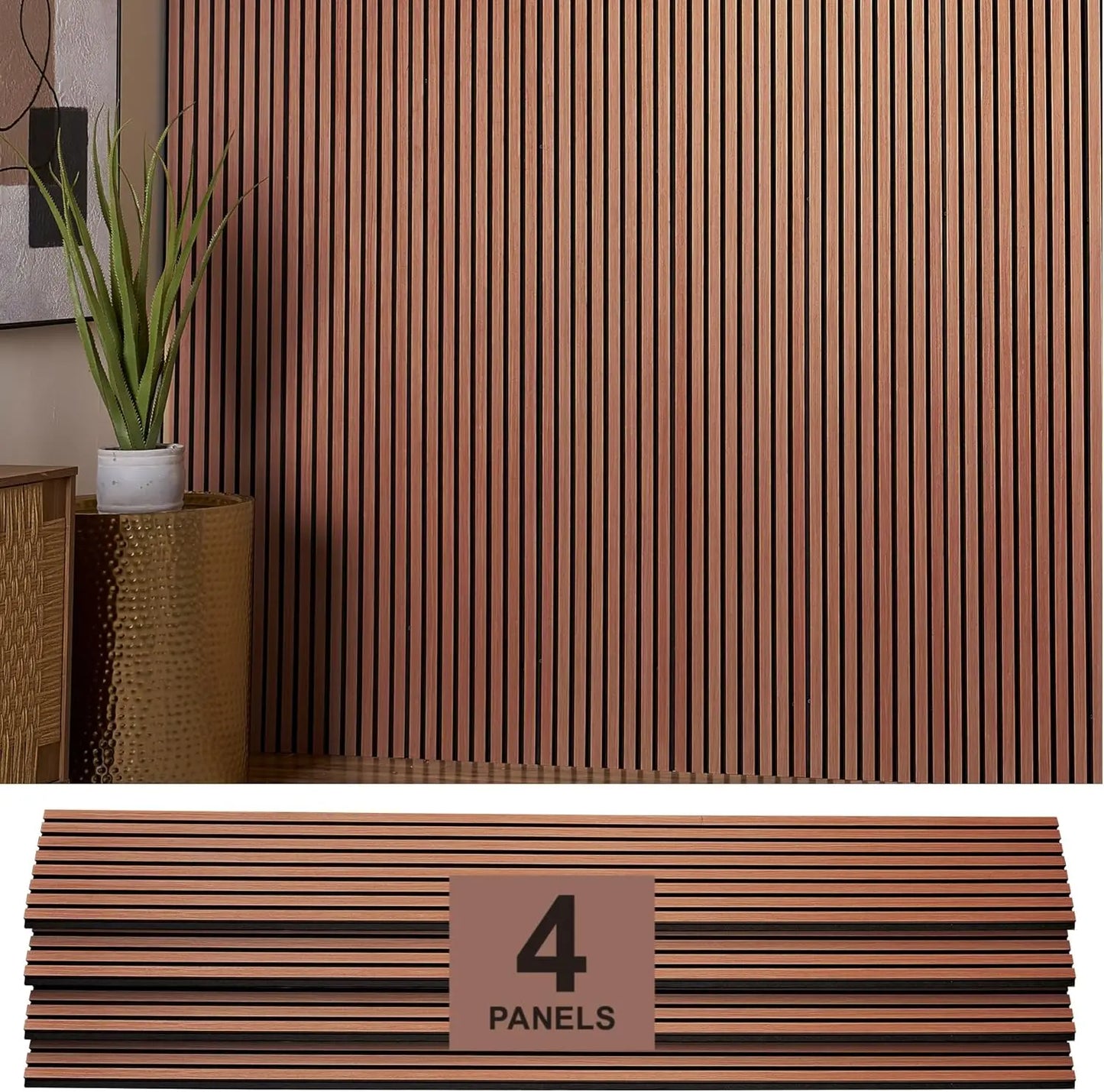 Oak Acoustic Wood Panels 4 Pack for Walls and Soundproofing