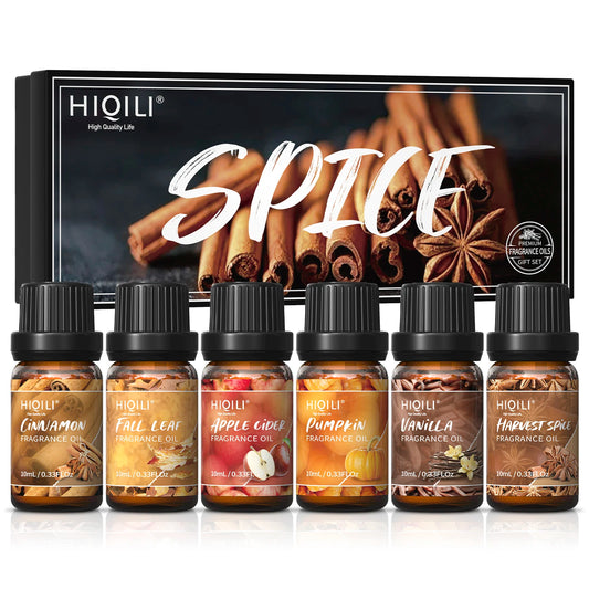 HIQILIE Fragrance Oil Set 6 Piece Diffuser Aromatherapy