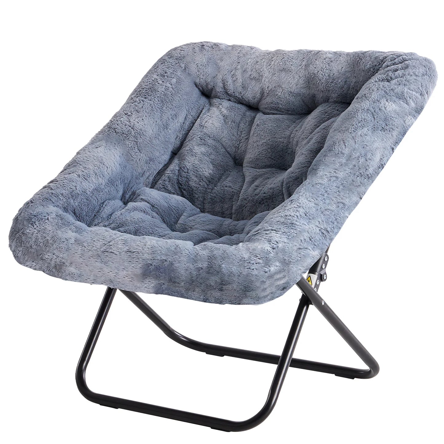 JHK Cozy Saucer Chair Faux Fur Folding Lounge Seat