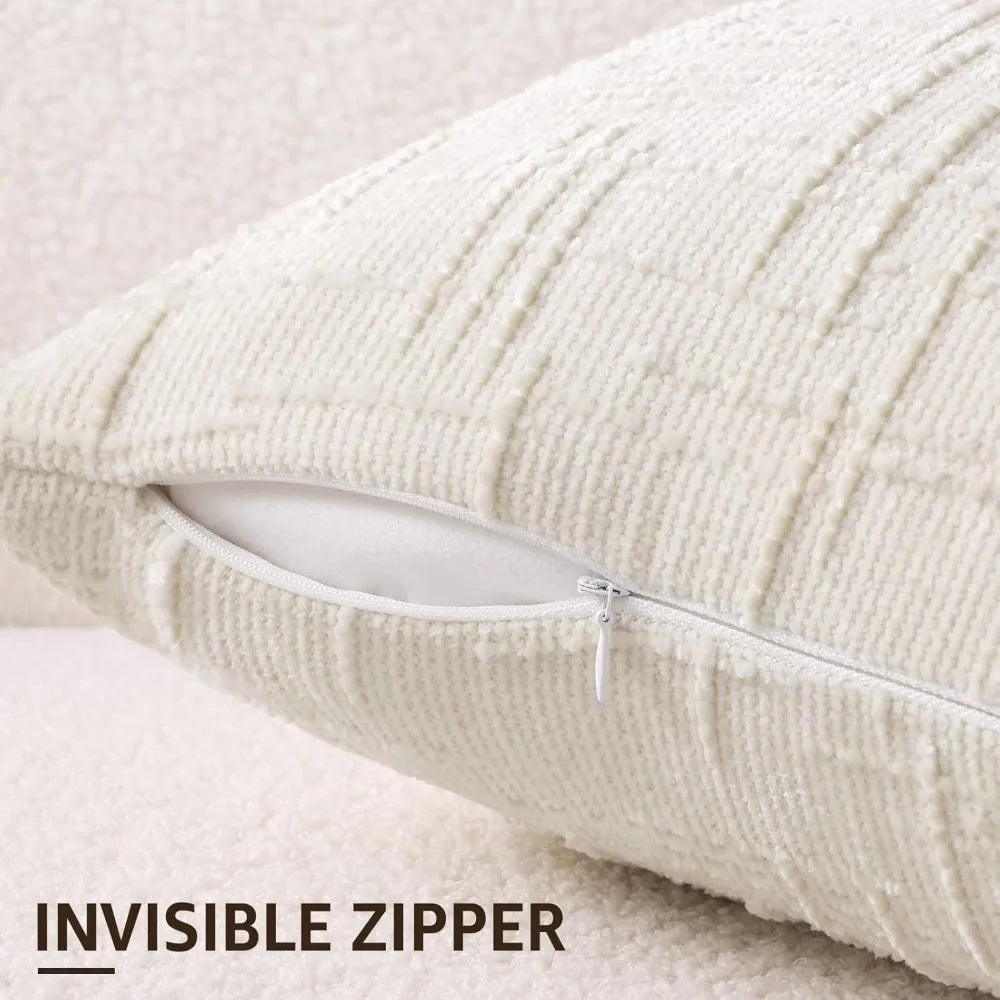 NBVCX Chenille Throw Pillow Covers Textured Set 2 For Sofa