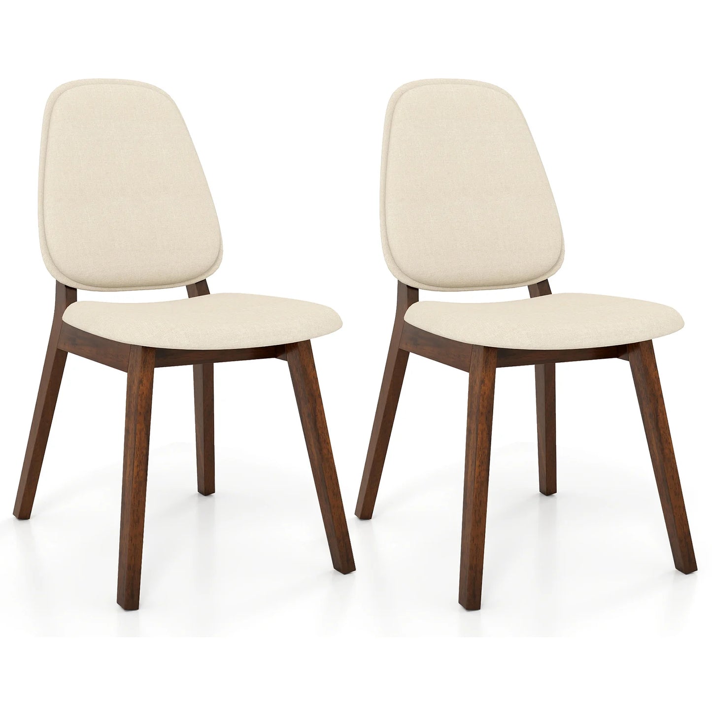 Homasis Modern Dining Chair Set With Upholstered Linen Backrest