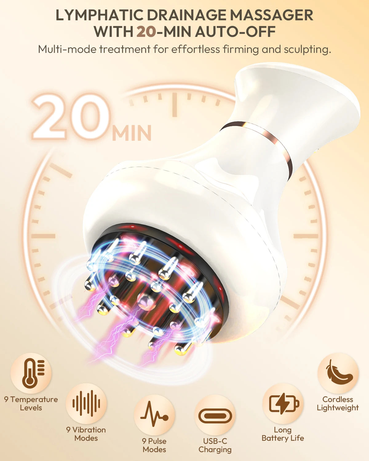 Lymphatic Drainage Massager For Body Sculpting And Anti Cellulite Tool