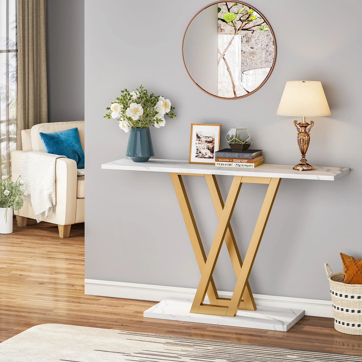 Tribesigns Industrial Console Table For Entryway And Hallway